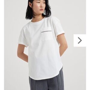 Brunello Cucinelli White Short Sleeve Tee